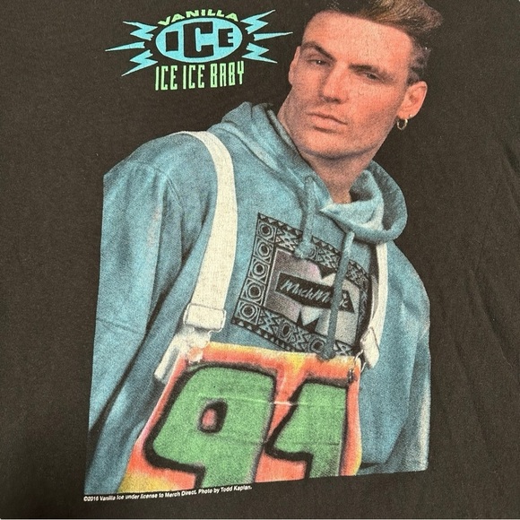 Vanilla Ice Band Graphic Tee 2016 Merch Direct Ice Ice Baby Size XL Black - Picture 2 of 5